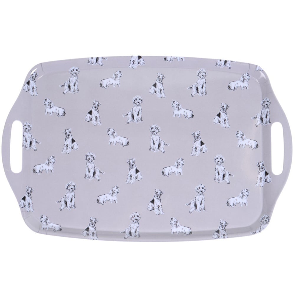 Waggy Tails Large Tray Grey Image 1