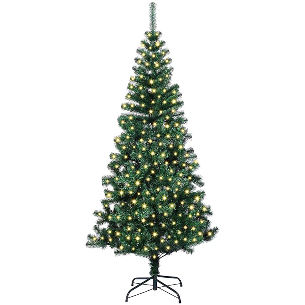 vidaXL Pre-Lit Green Artificial Christmas Tree 6ft Image 1