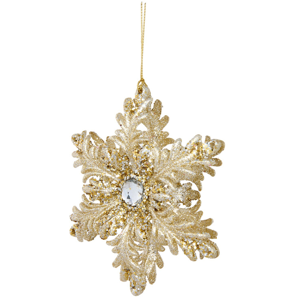 Glitter Snowflake Hanging Decoration Image 3