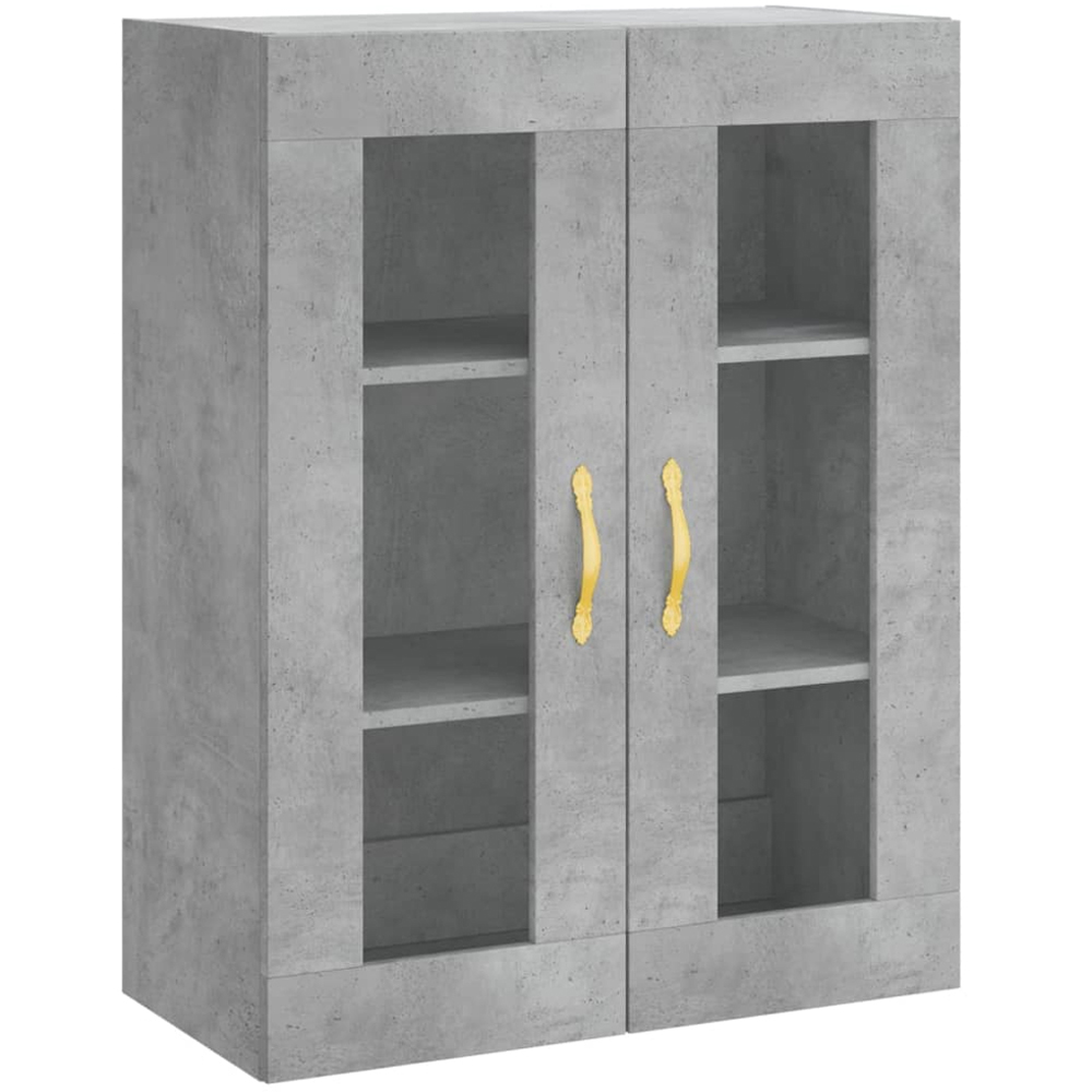 vidaXL 2 Glass Door 3 Shelf Concrete Grey Highboard Image 5