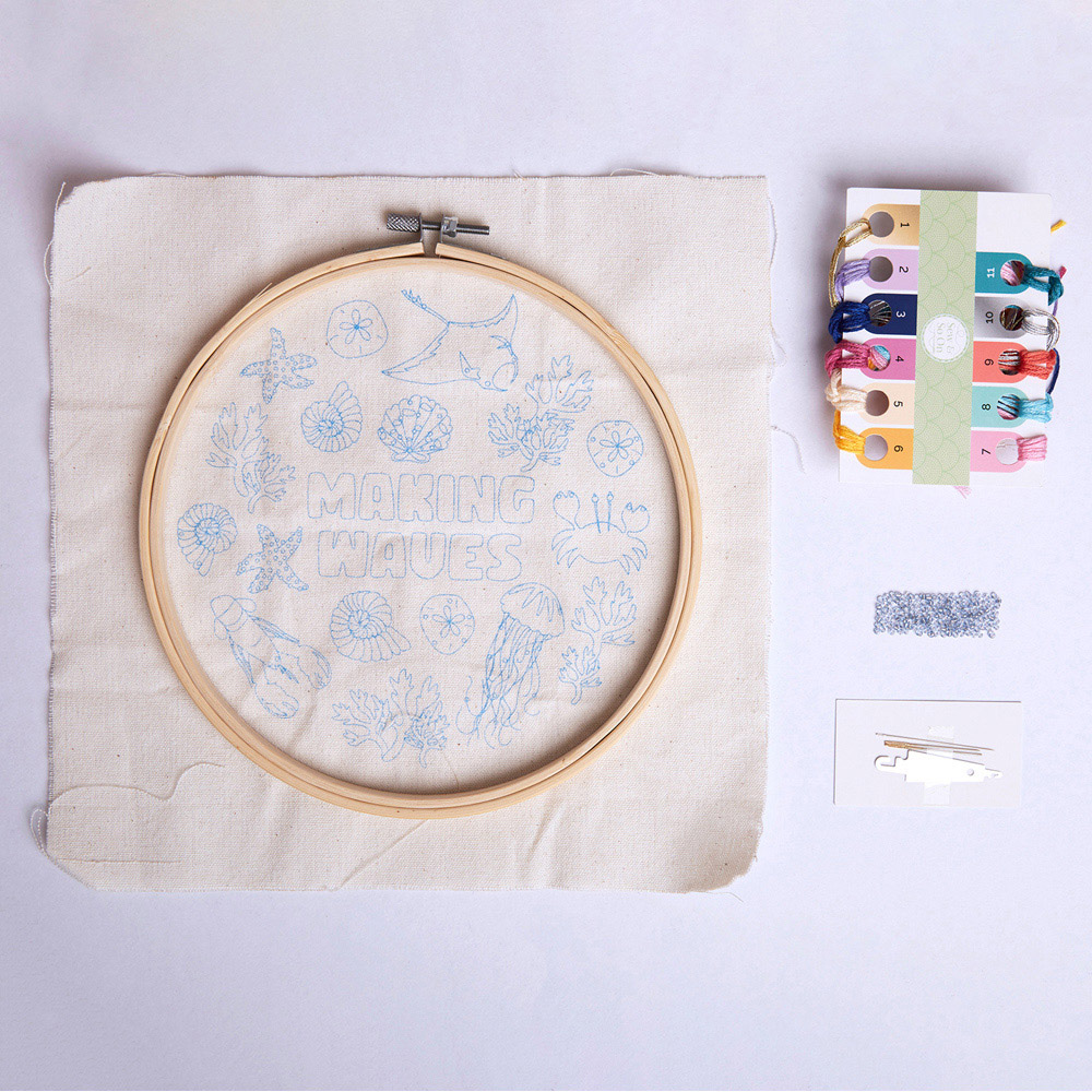 Sew & So On Making Waves Embroidery Hoop Decoration Craft Kit Image 2