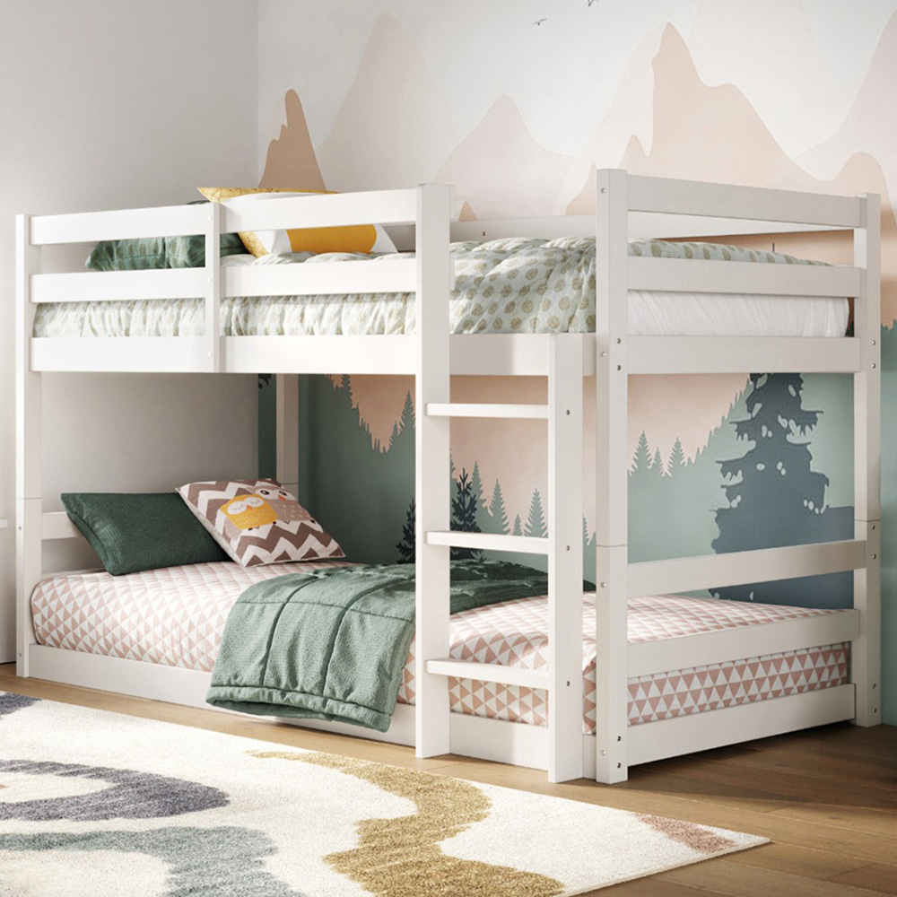 Flair Shasha White Low Wooden Bunk Bed Image 1