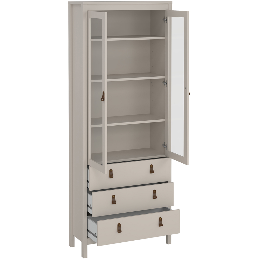 Florence Barcelona 2 Door 3 Drawer Cashmere Glass China Cabinet Image 5
