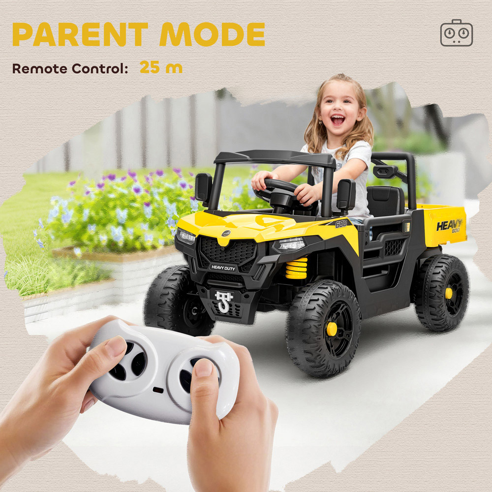 Tommy Toys AIYAPLAY Yellow Kids Ride on Electric UTV Car 12V Image 6