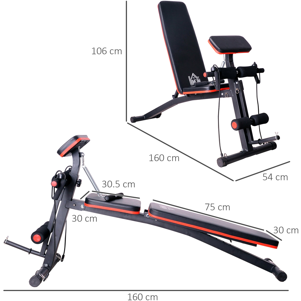 HOMCOM Foldable Adjustable Weight Lifting Sit Up Bench Image 7