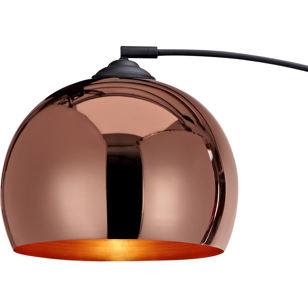 Teamson Home Arquer Arc Black Marble Base Rose Gold Shade Floor Lamp Image 3