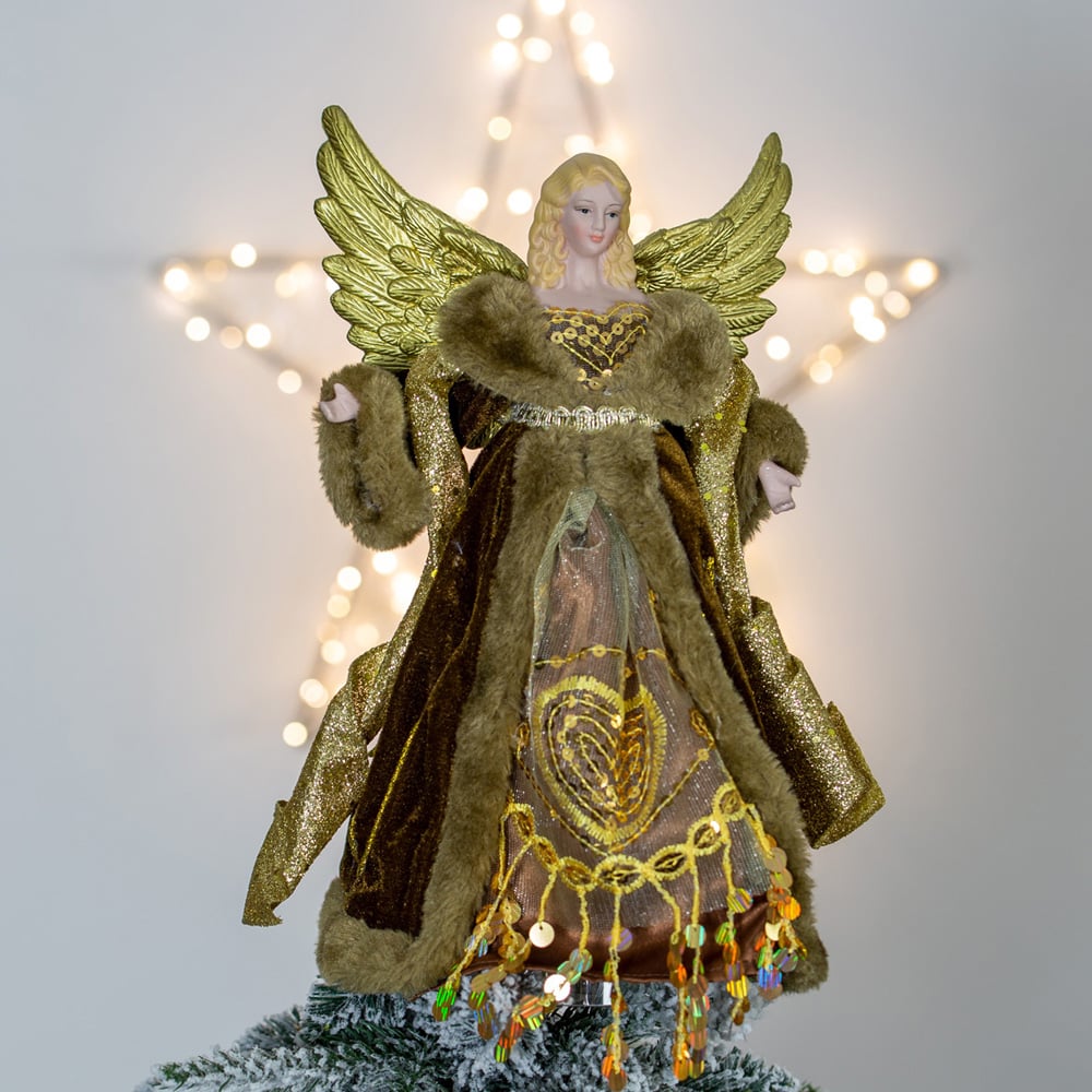 The Christmas Workshop Copper Tree Top Angel 30cm Image 4