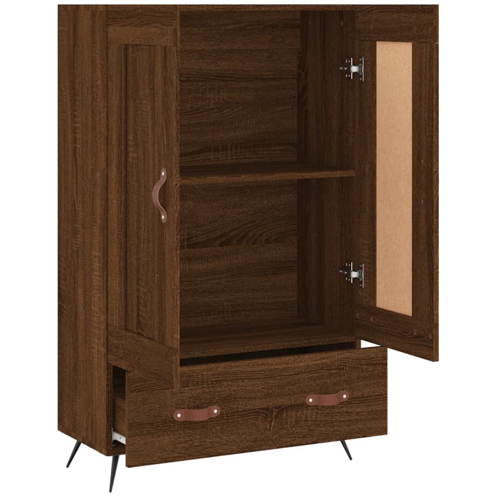vidaXL 2 Door Single Drawer Brown Oak Highboard Image 6