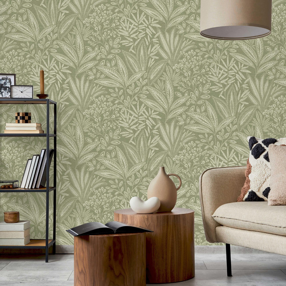 Crown Sahara Leaf Fern Green Wallpaper Image 4