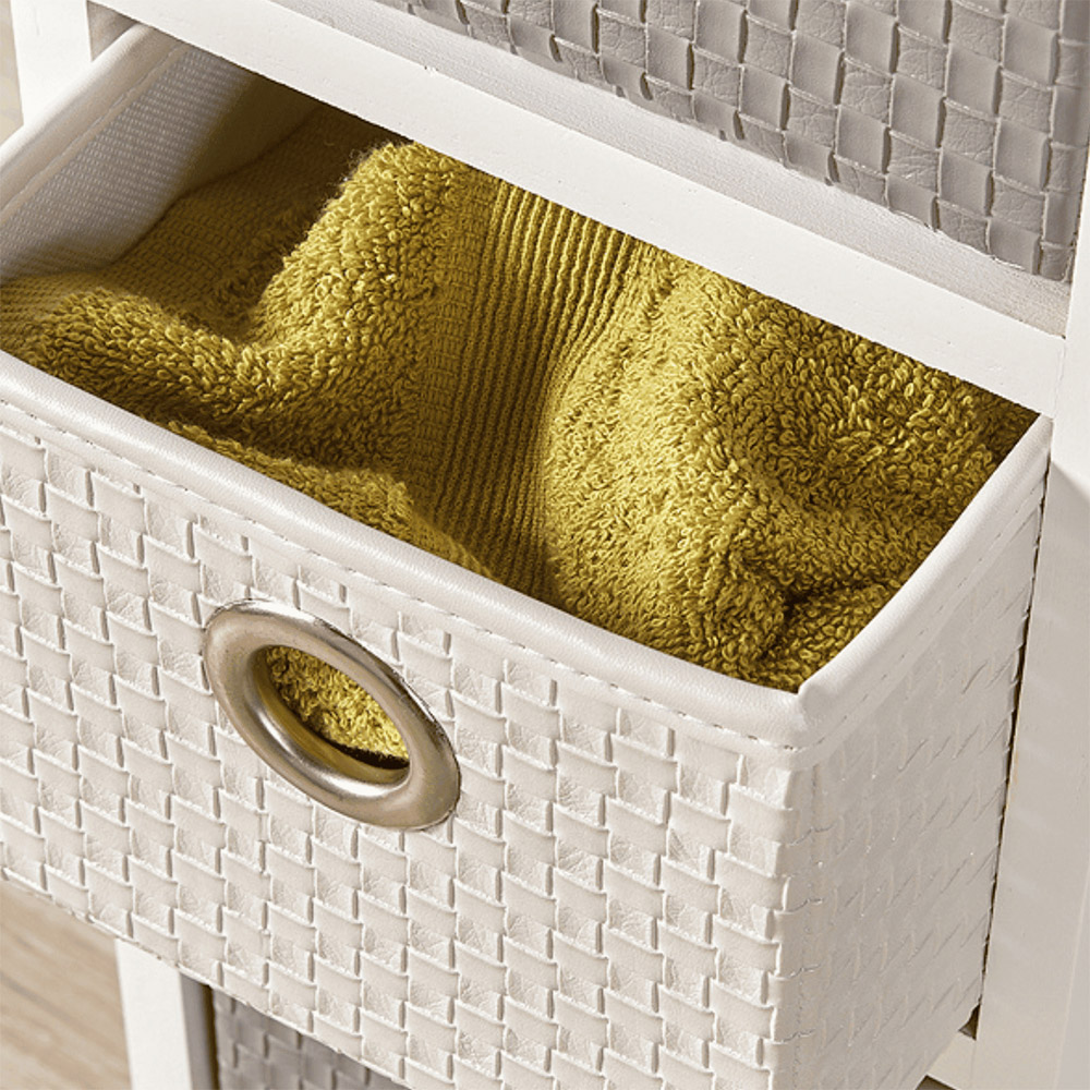 Home Source Sandringham 4 Drawer White and Grey Storage Cabinet Image 3