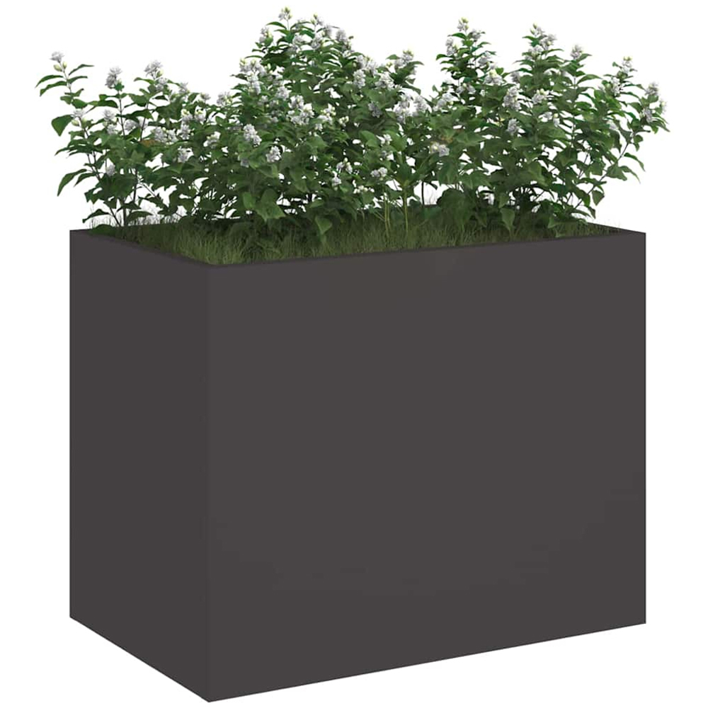 vidaXL Black Cold Rolled Steel Garden Planter 40 x 50 x 32cm Image 3