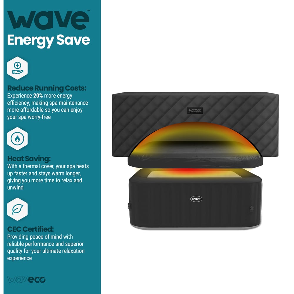 Wave Pacific 4 Person Square Thermal Hot Tub Cover Image 3