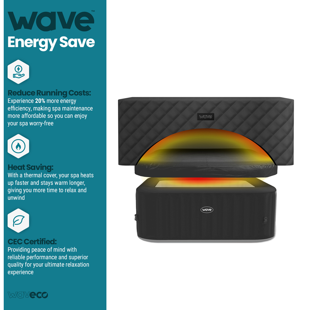 Wave Pacific 6 Person Square Thermal Hot Tub Cover Image 3