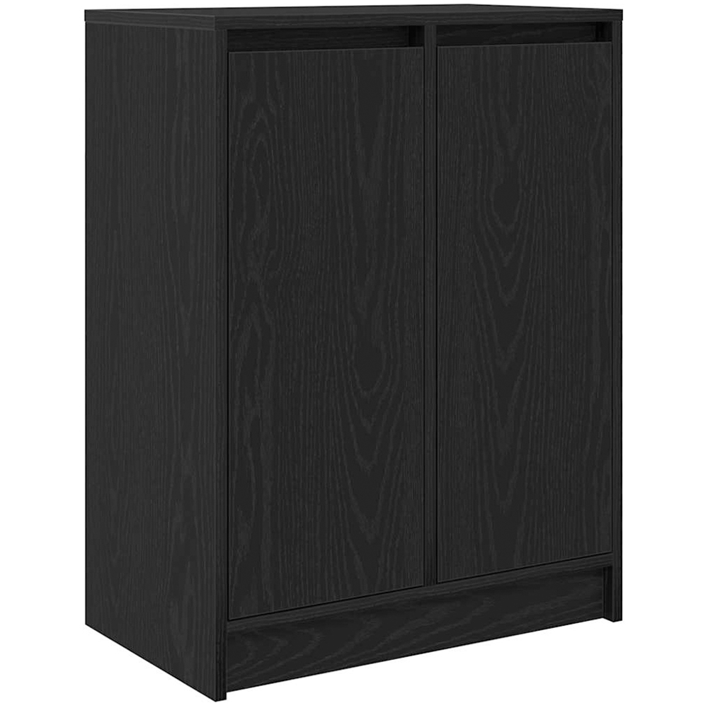 vidaXL 2 Door 2 Shelf Black Sideboard Image 2