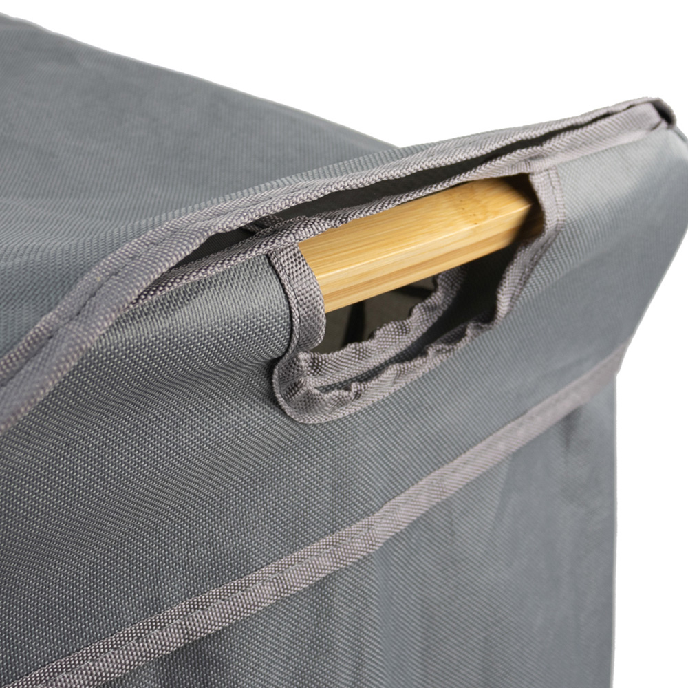 JVL Bambanio Grey Bamboo Foldable Laundry Hamper 100L Image 5