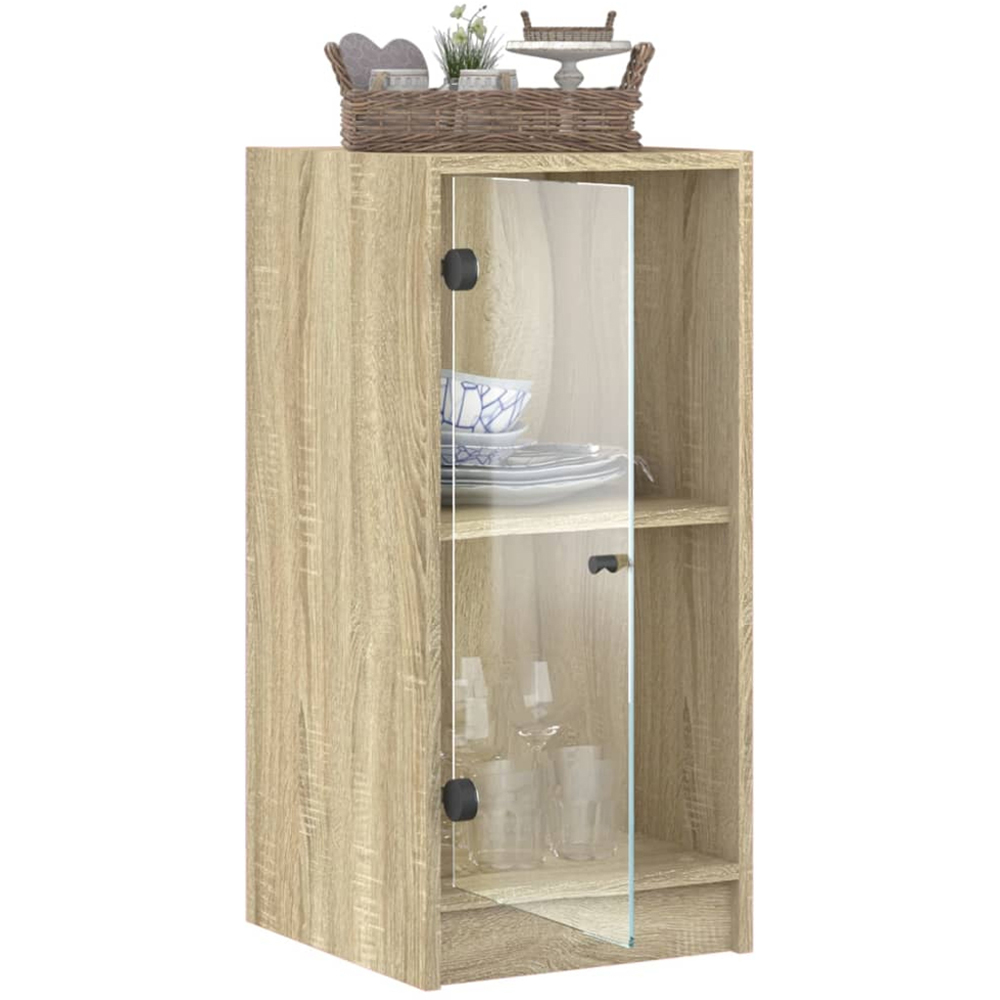 vidaXL Single Door Sonoma Oak Side Cabinet Image 4