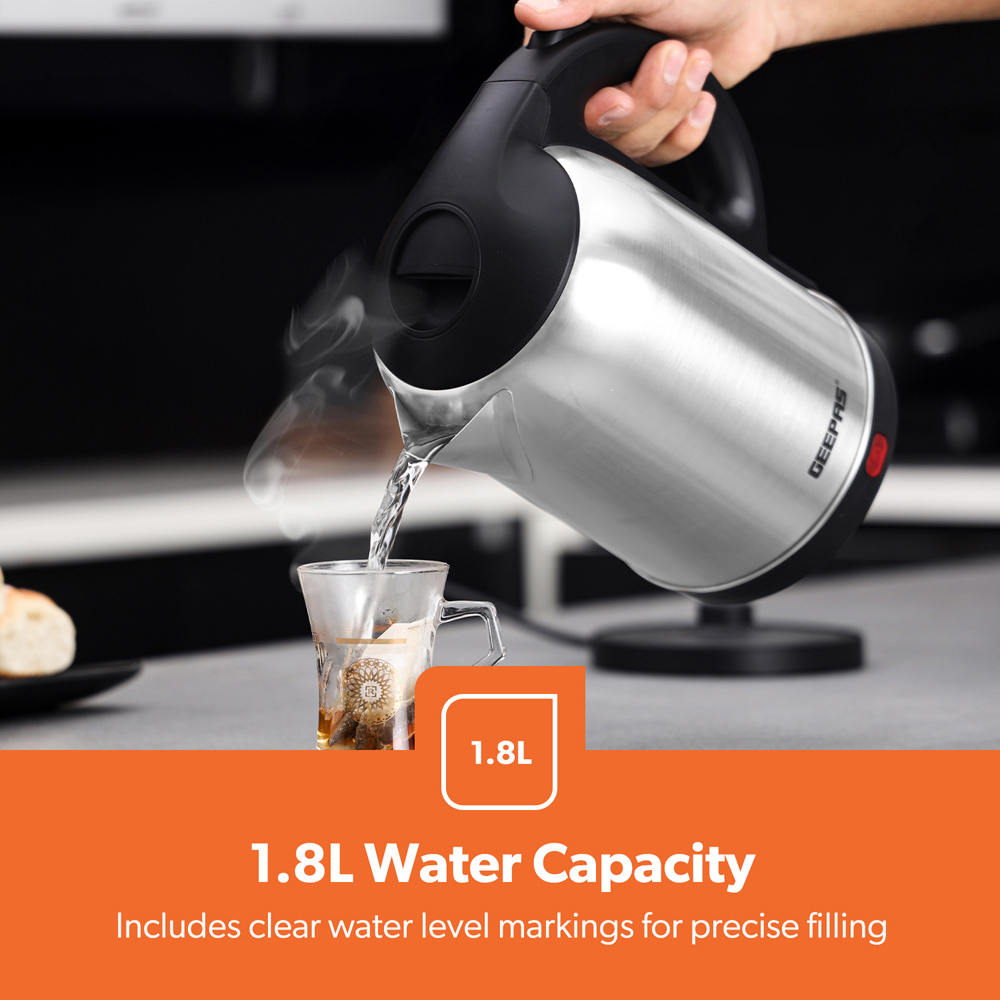 Geepas GK5466 Stainless Steel 1.8L Cordless Kettle 1800W Image 5