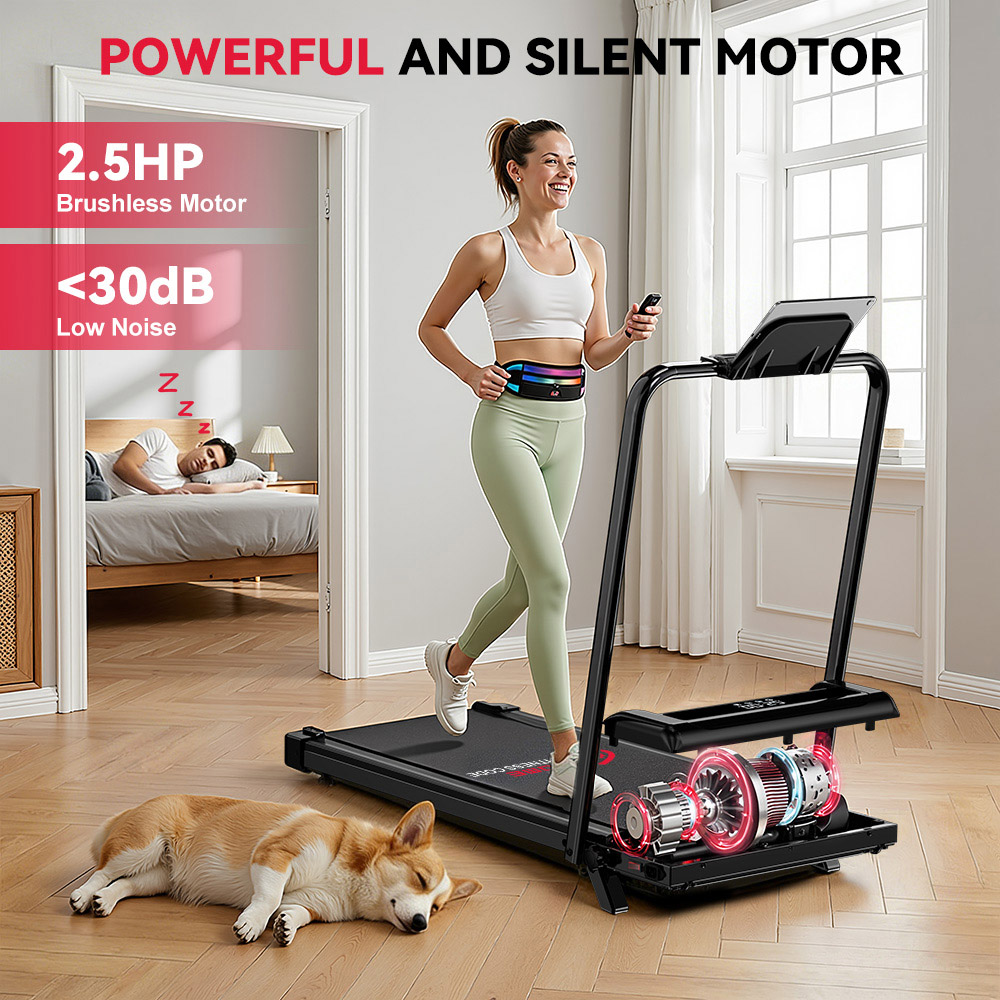 Rattrix Z3 Black Manual Incline Foldable Treadmill Image 8