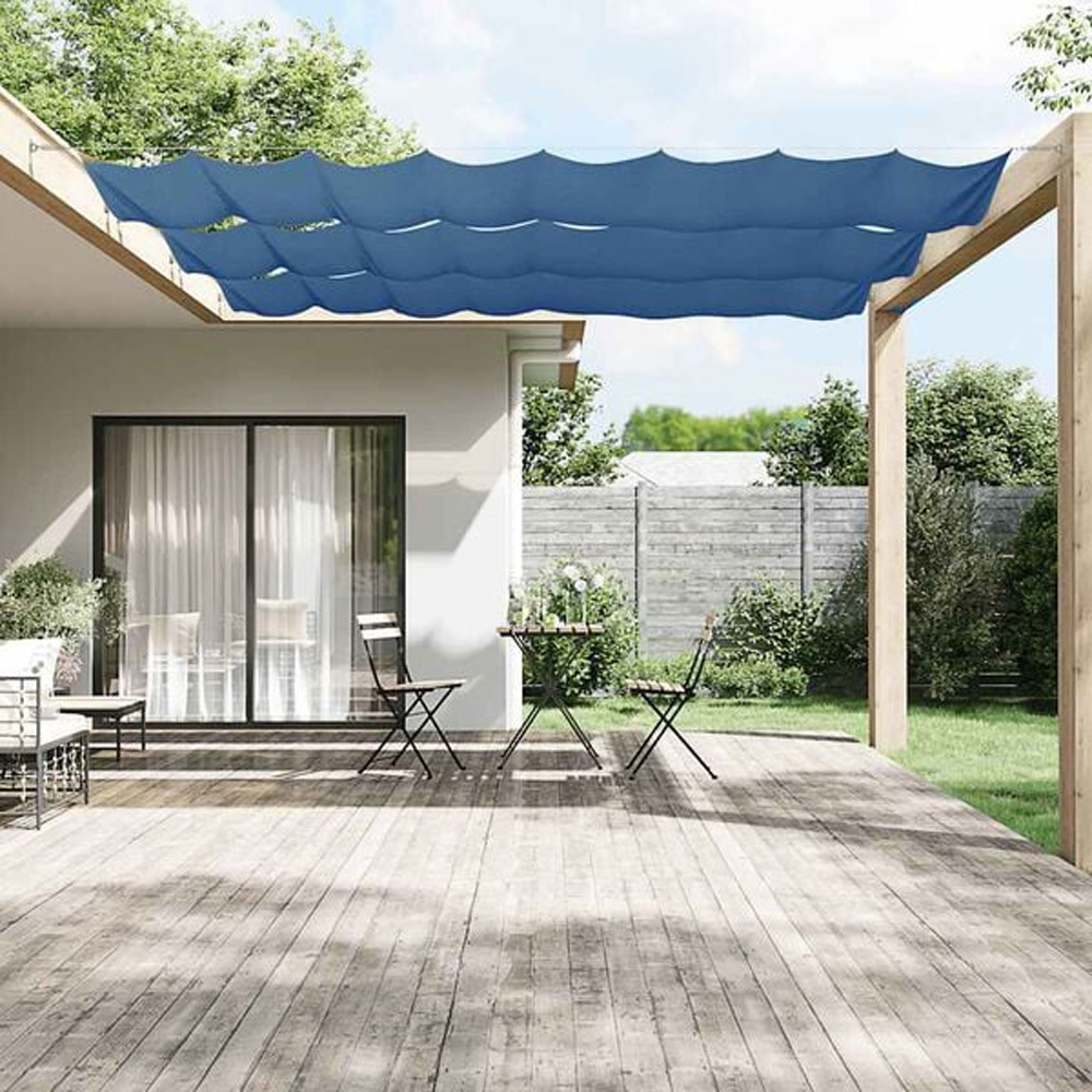 vidaXL Blue Oxford Fabric Vertical Awning 60cm x 8m Image 1