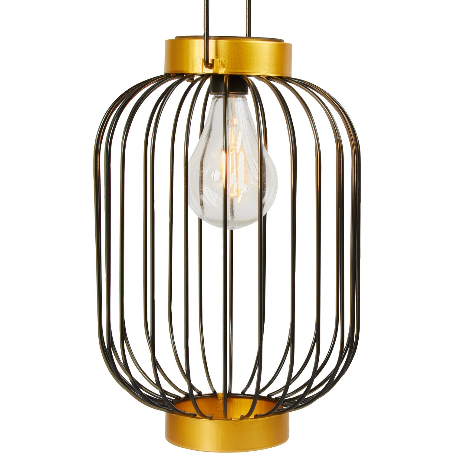 Solar Metal Cage Lantern - Black Image 7