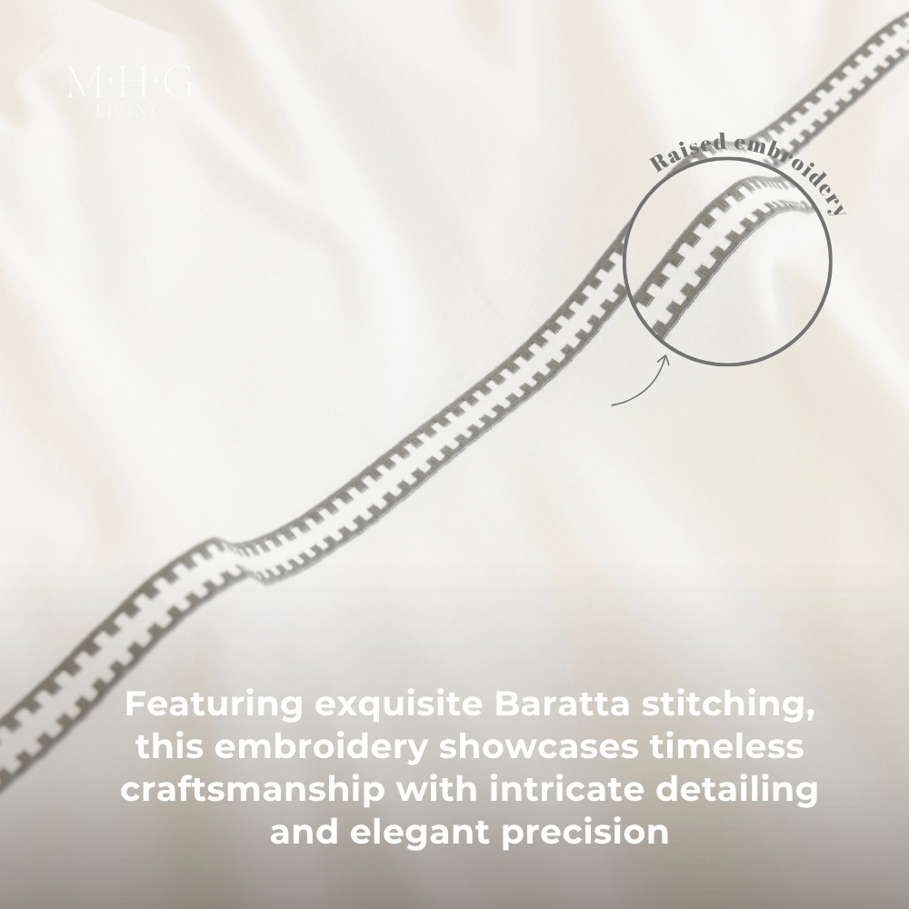 MHG Living Super King Size Mayfair Grey 200 Thread Count Duvet Cover Set Image 5