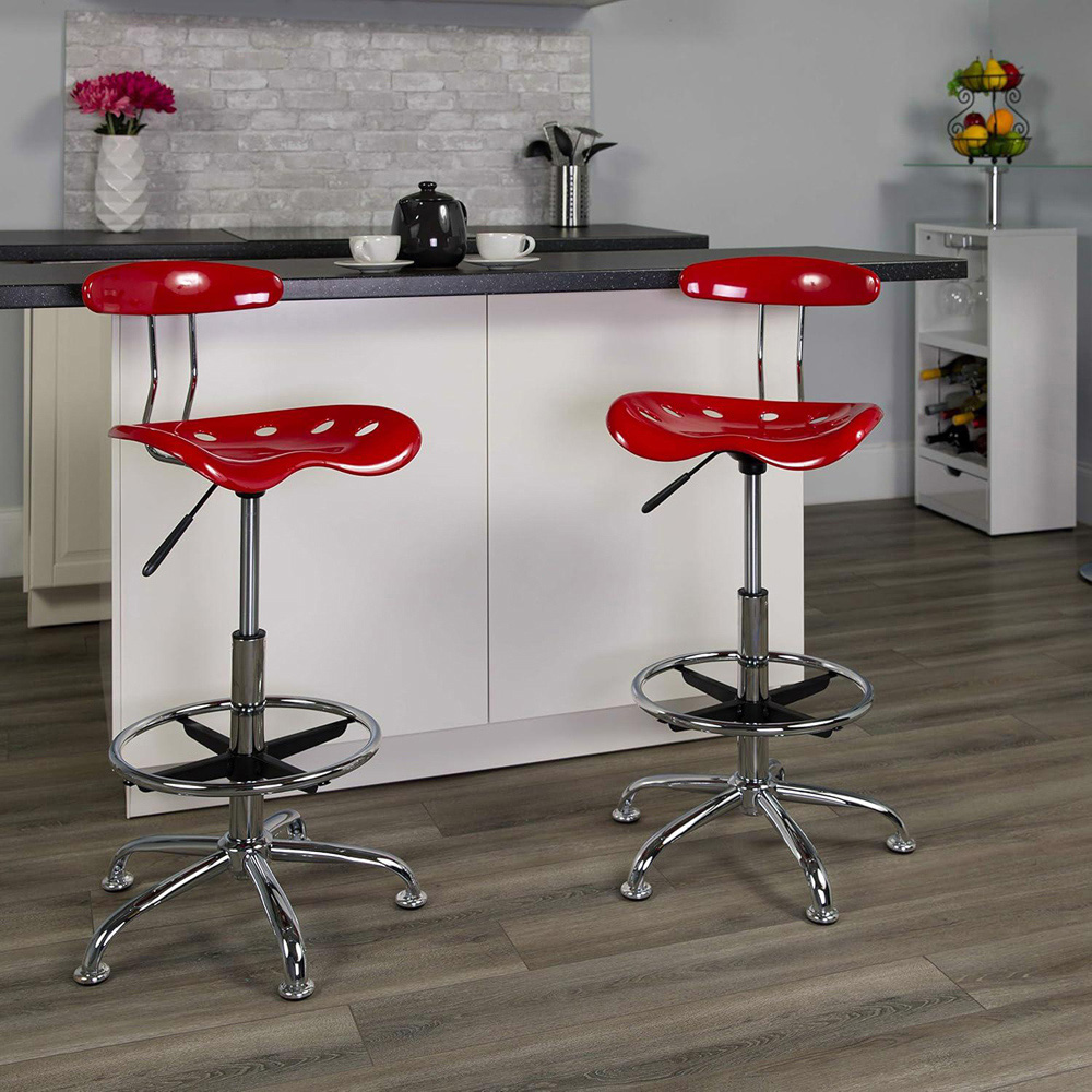 FWStyle Red Tractor Seat Style Bar Stool Image 3