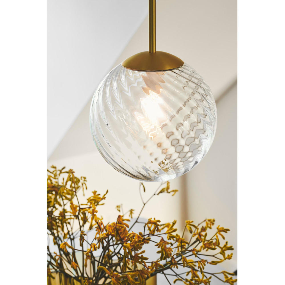 Nordlux Chisell Brass Glass Dome Pendant Light Image 7