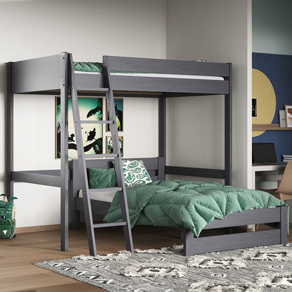 Noomi Tera Small Double Grey L Shaped High Sleeper with Bed Image 1