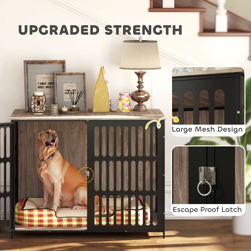 PawHut Extra Large Dog Crate Furniture with Anti Chew Resistant Mesh Image 5