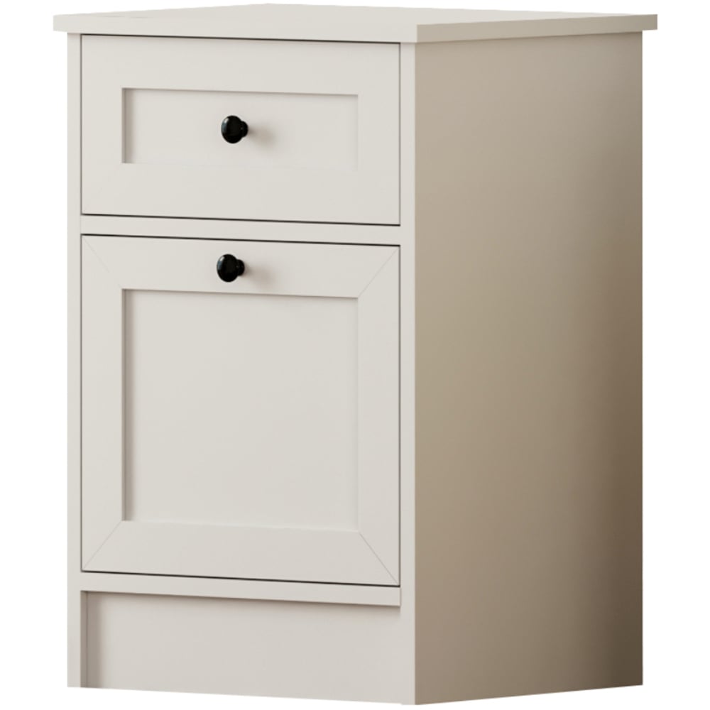 Evu DAISY Single Door Single Drawer White Bedside Table Image 2