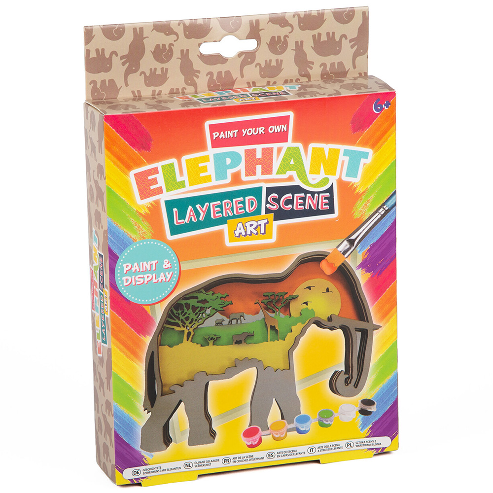 Paint Your Own Elephant Layered Scene Art Image 1