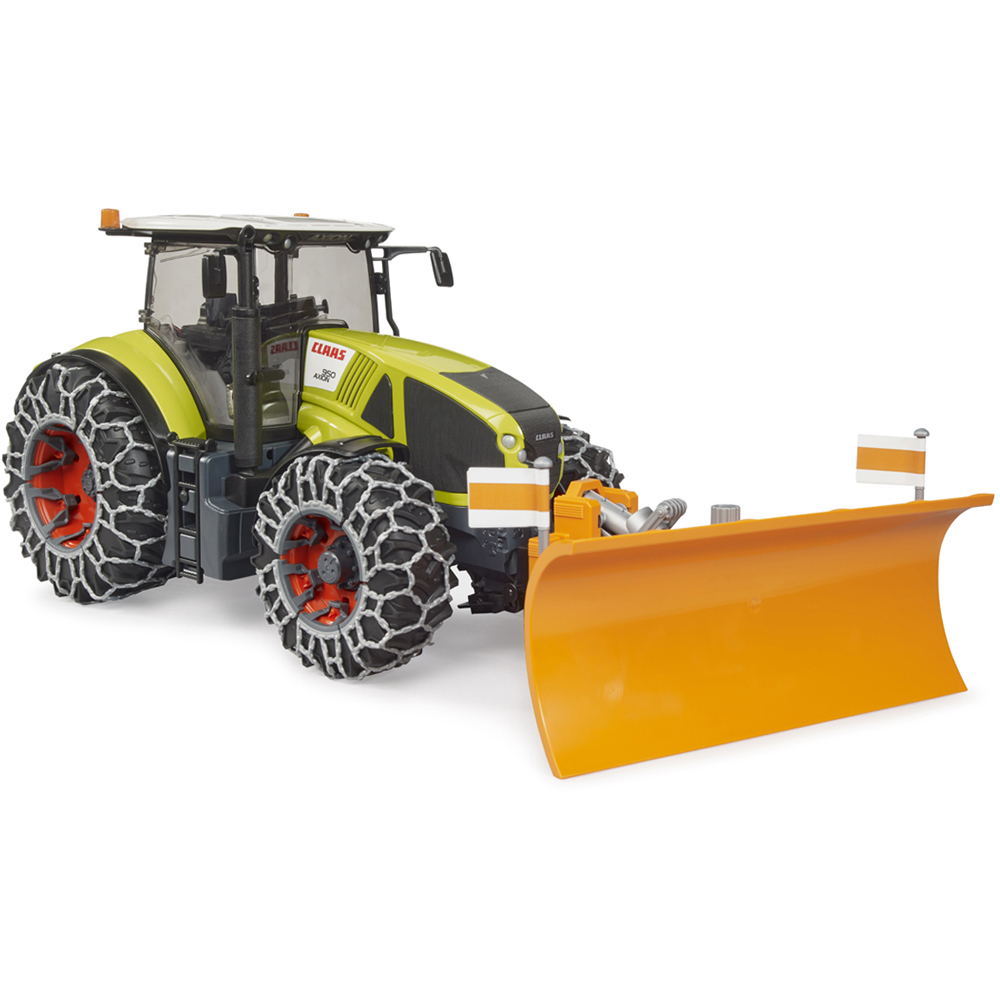 Bruder Kids Claas Axion 950 with Snow Chains and Plow Blade Playset Model Image 2