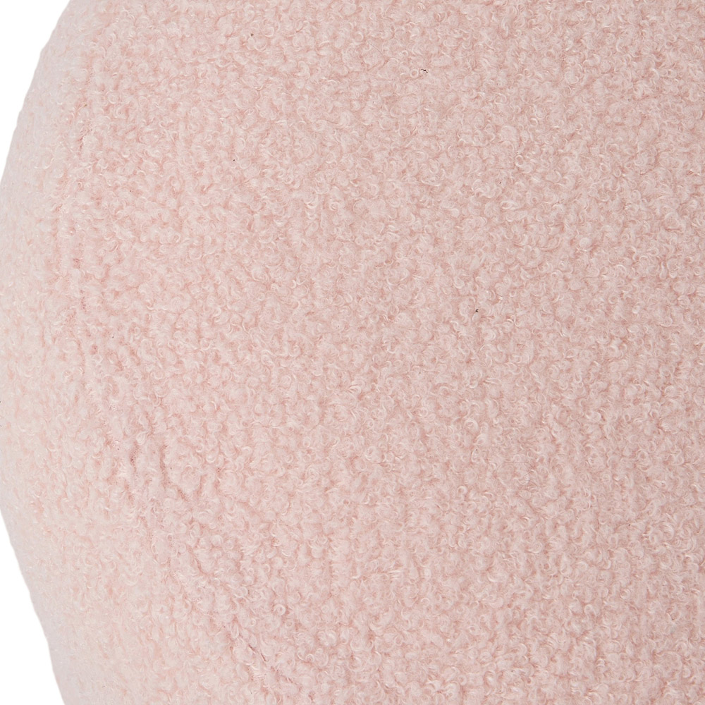 Living and Home Pink Teddy Fleece Double Layer Round Footstool Image 5