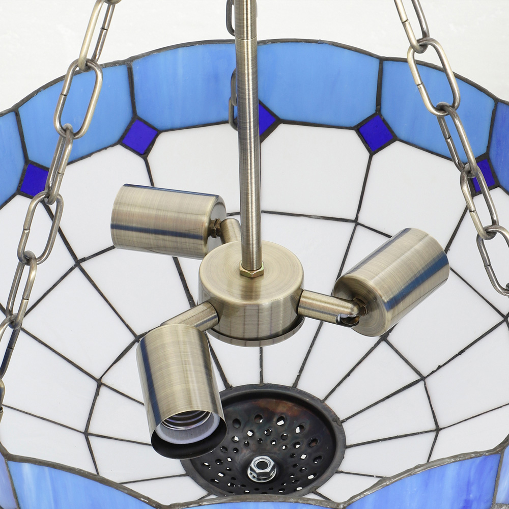 HOMCOM Blue Tiffany Style Ceiling Light Image 5
