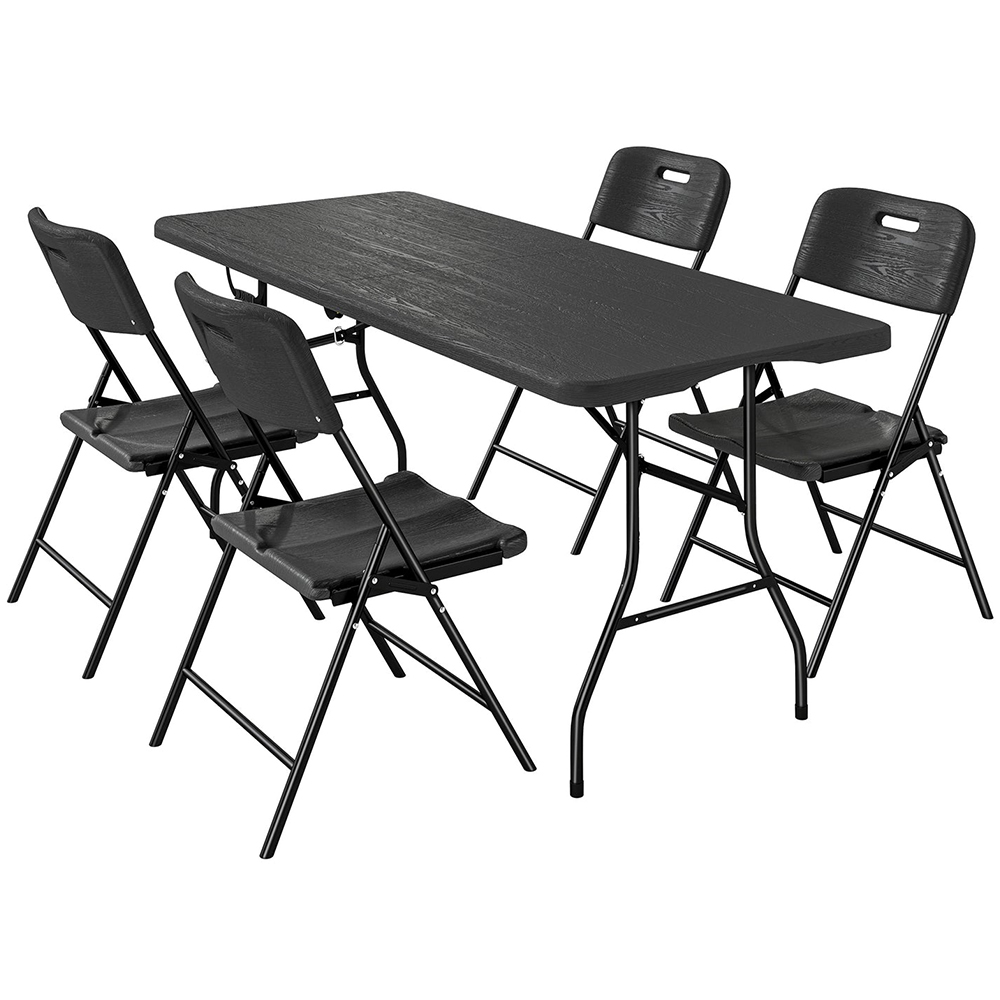 Outsunny 4 Seater Foldable Picnic Table and Chair Set Image 1