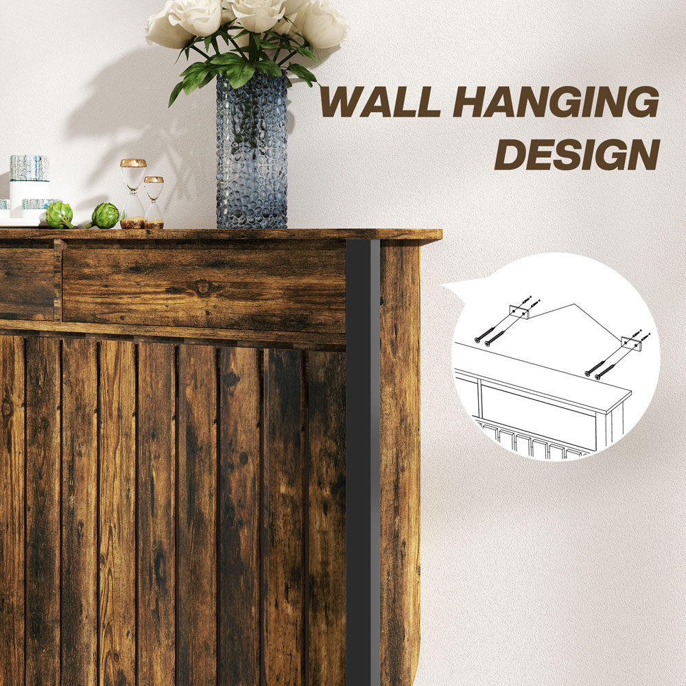 Portland Wood Effect Vertical Slats Radiator Cover Large Image 6