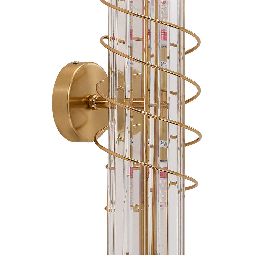 Living and Home Antique Gold Crystal E14 Double Wall Light Image 5
