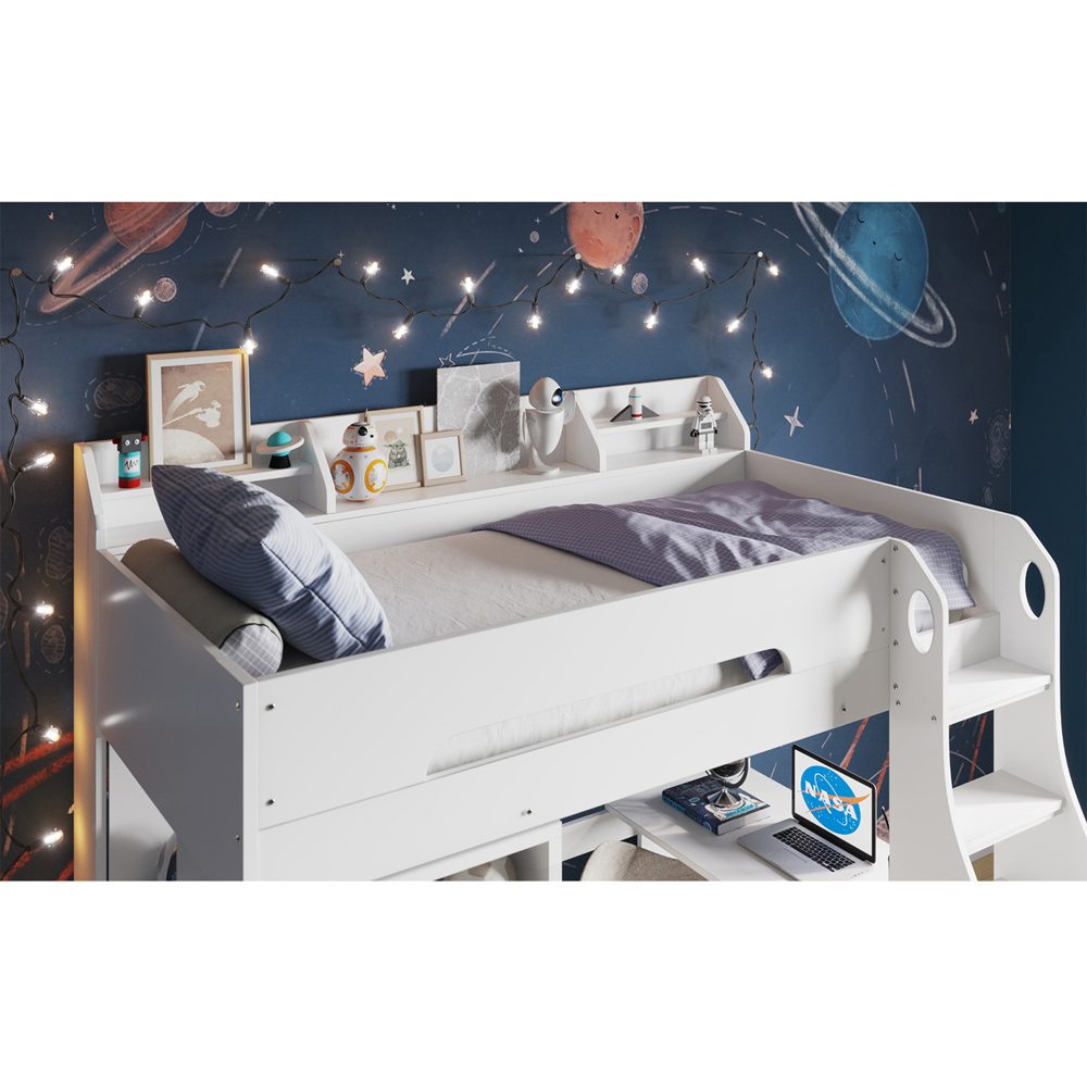 Flair Cosmic White Wooden Storage Sleeper Bed Image 2