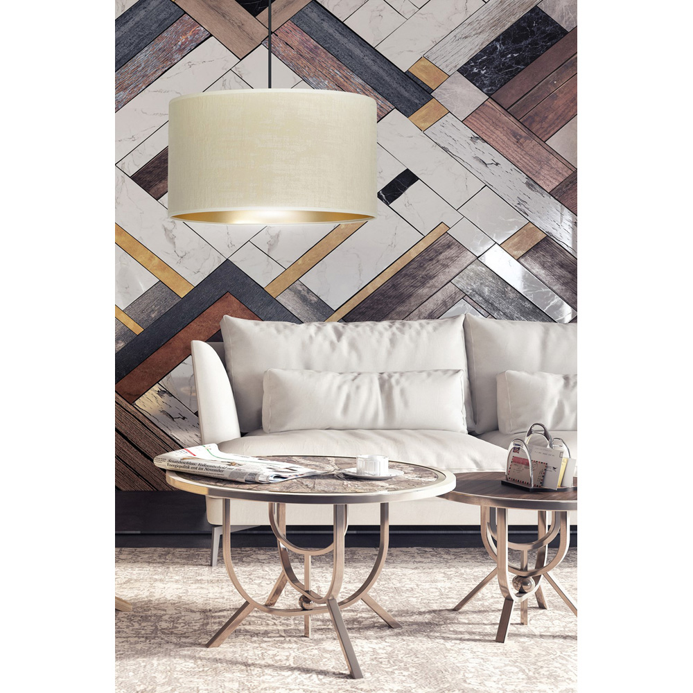 Emibig Hilde Single Light White Shade Black E27 Ceiling Pendant Light Image 6
