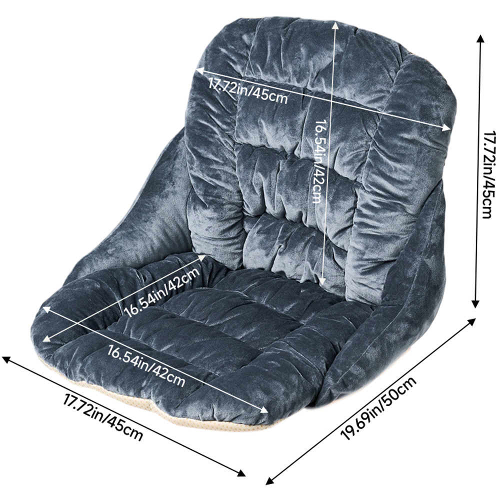 Living and Home Black Grey Quilted Seat Cushion with Back Support Image 8