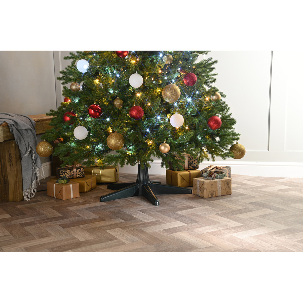 Festive Black Rotating Artificial Christmas Tree Base 65cm Image 3