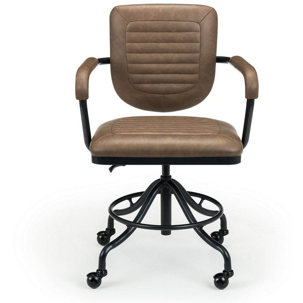 Julian Bowen Gehry Brown Faux Leather Swivel Office Chair Image 3