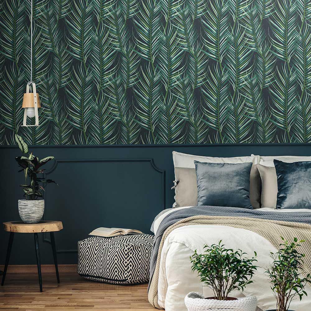 Superfresco Easy Wallpaper Palm Leaves Green Wilko