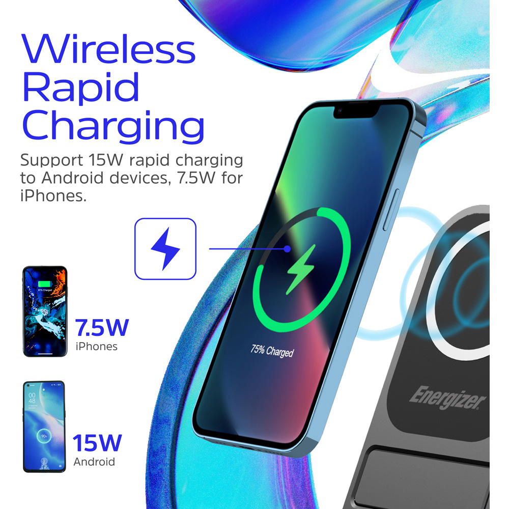 Energizer WCP109 Black QI Wireless Charging Stand 15W Image 3