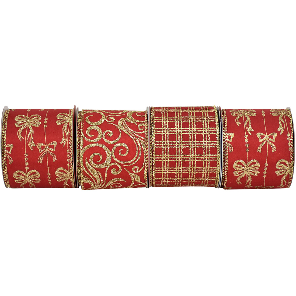 Festive Red and Gold Ribbon Image 2
