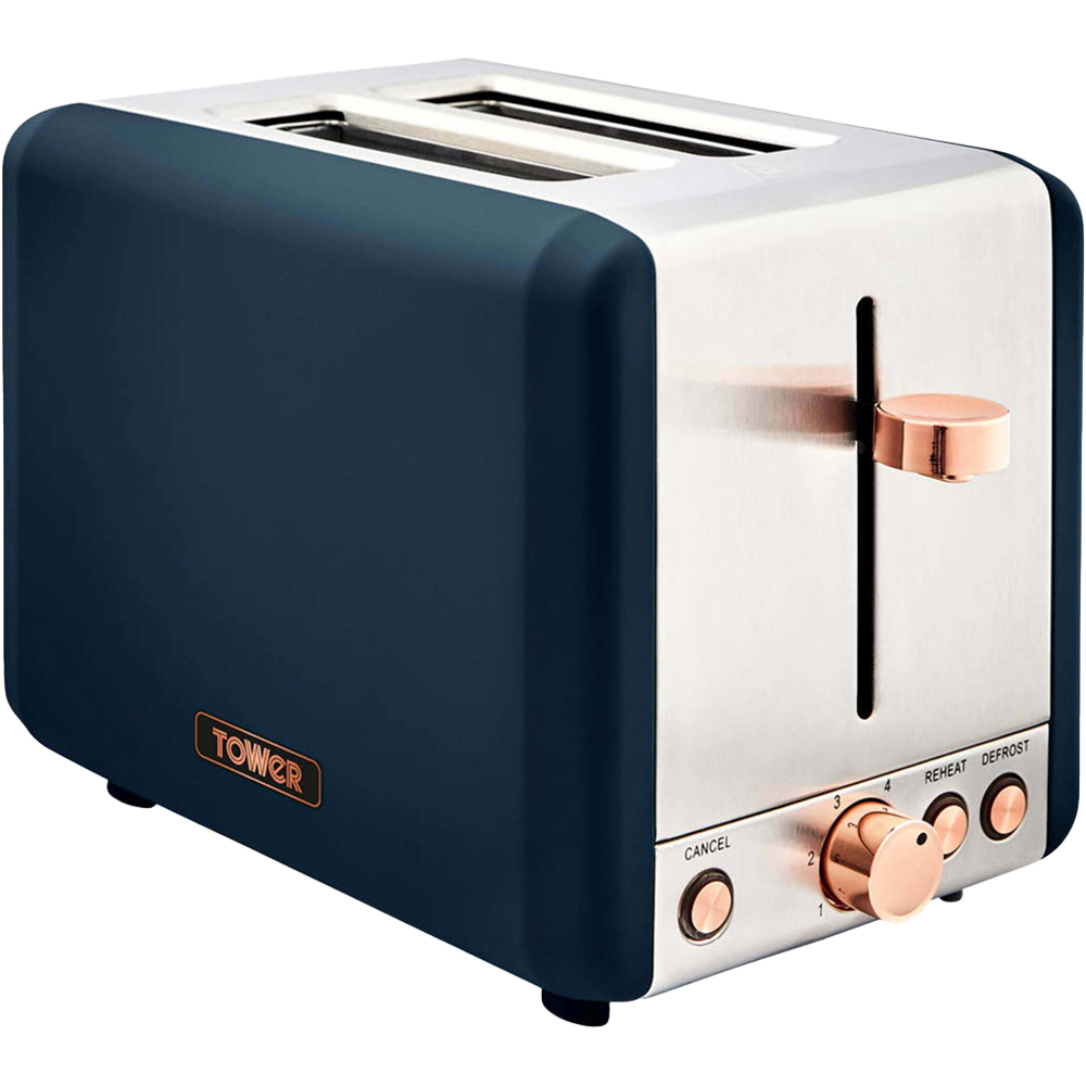 Tower Cavaletto T20036MNB Midnight Blue 2 Slice Toaster Image 1