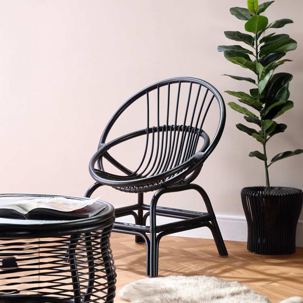 Desser Moon Black Rattan Chair Image 4