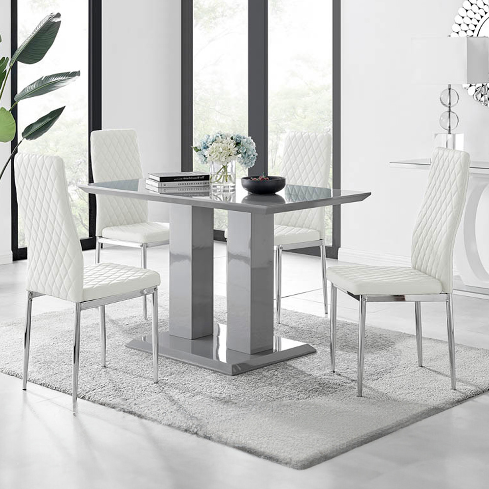 Furniturebox Molini Valera 4 Seater Dining Set White Image 1