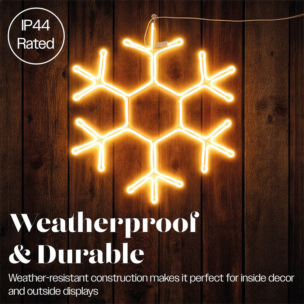 Xmas Haus Warm White SMD LED Neon Snowflake Christmas Decoration 50.5cm Image 4