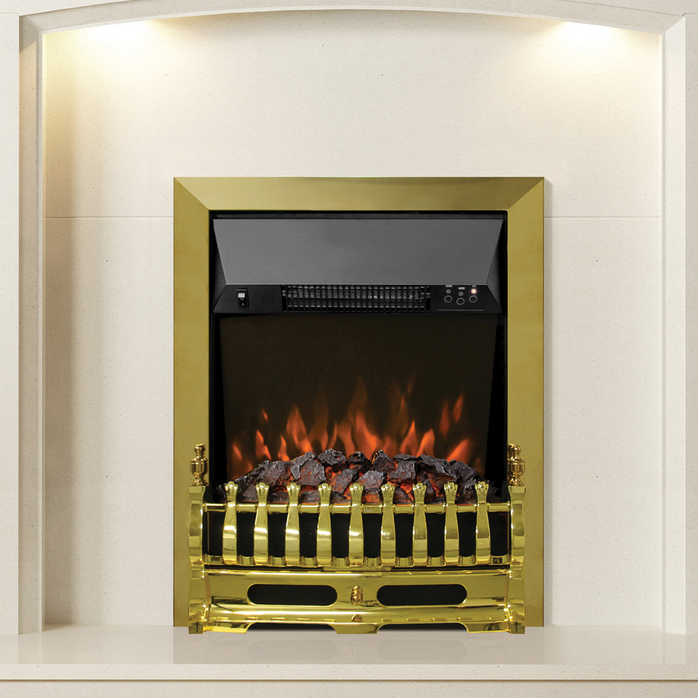 Be Modern Bayden Brass Electric Fireplace Suite with Remote 16 inch Image 6
